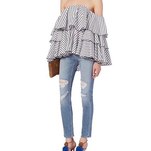 Caroline Constas Carmen Ruffle Off The Shoulder Top - Picture 3 of 9